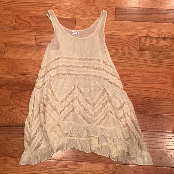 Free People voile and lace trapeze slip in cream size xs - Picture 2 of 3